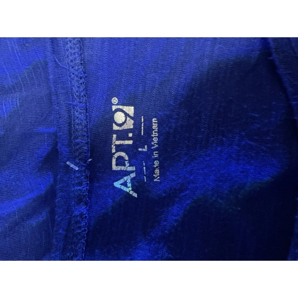 Apt‎ 9 Top Womens Large Shirt Sleeveless Tank Blouse BluePrint Work